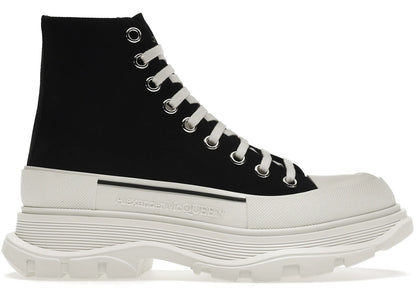 Alexander Mcqueen Tread Slick Lace Up Boot Black White