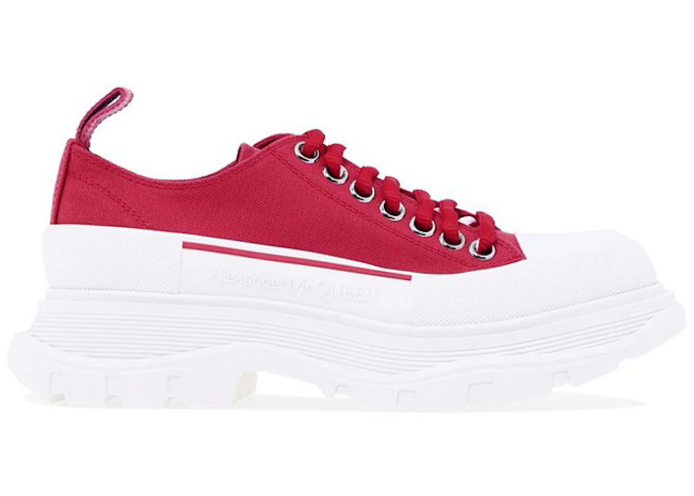 Alexander Mcqueen Tread Slick Low Lace Up Red White (Women'S)