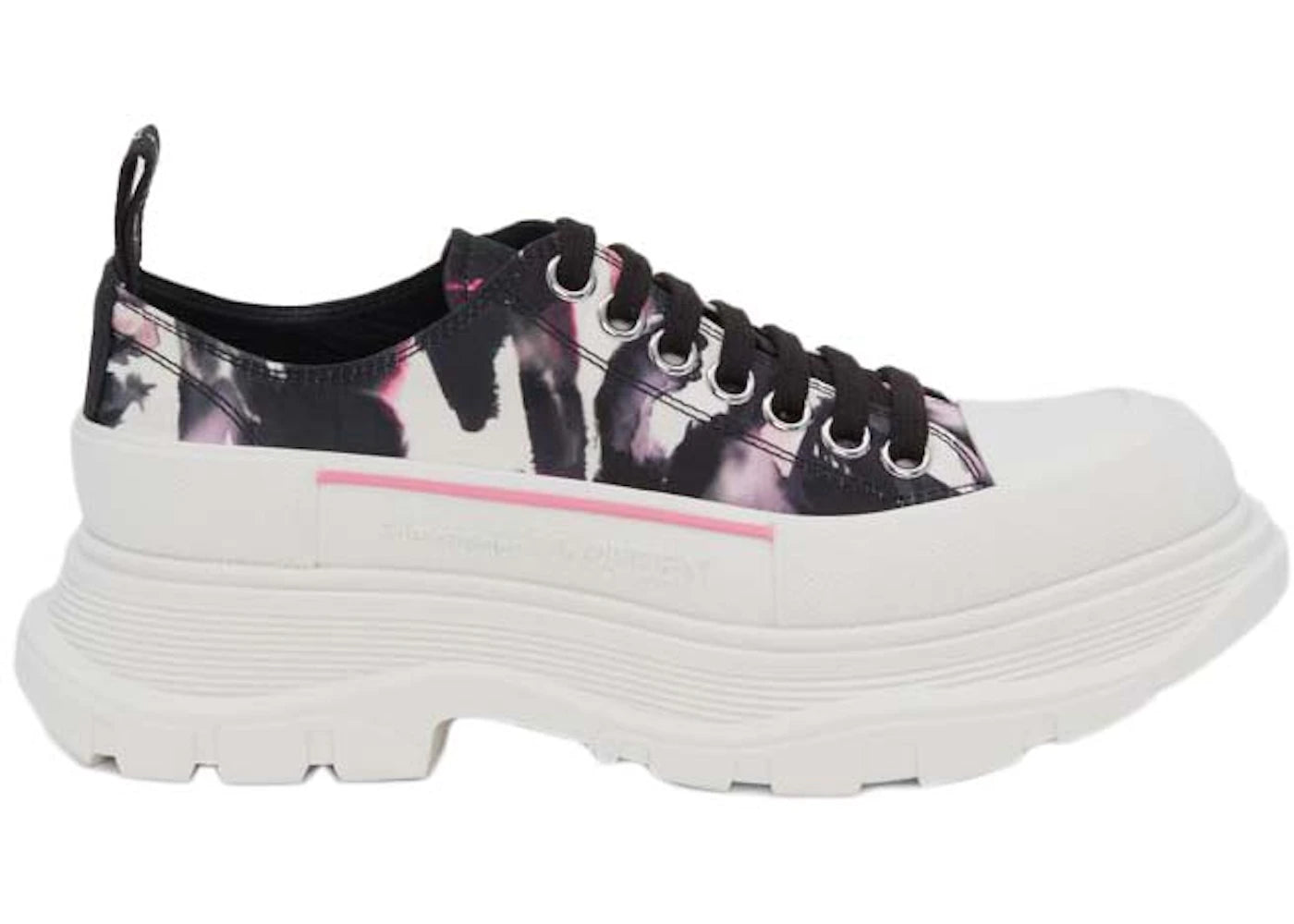 Alexander Mcqueen Watercolour Graffiti Tread Slick White Black Pink (Women'S)