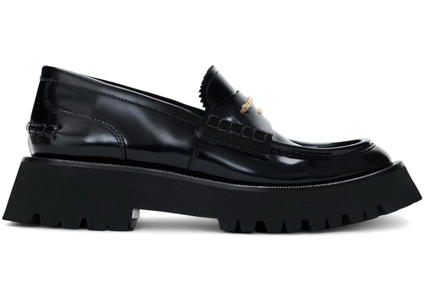 alexander wang carter mid-heel lug loafers black (women's)