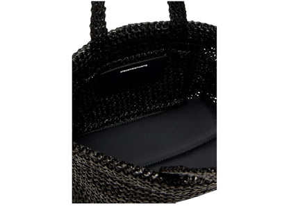 Alexander Wang Punch Small Raffia Tote Black