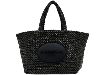 Alexander Wang Punch Small Raffia Tote Black