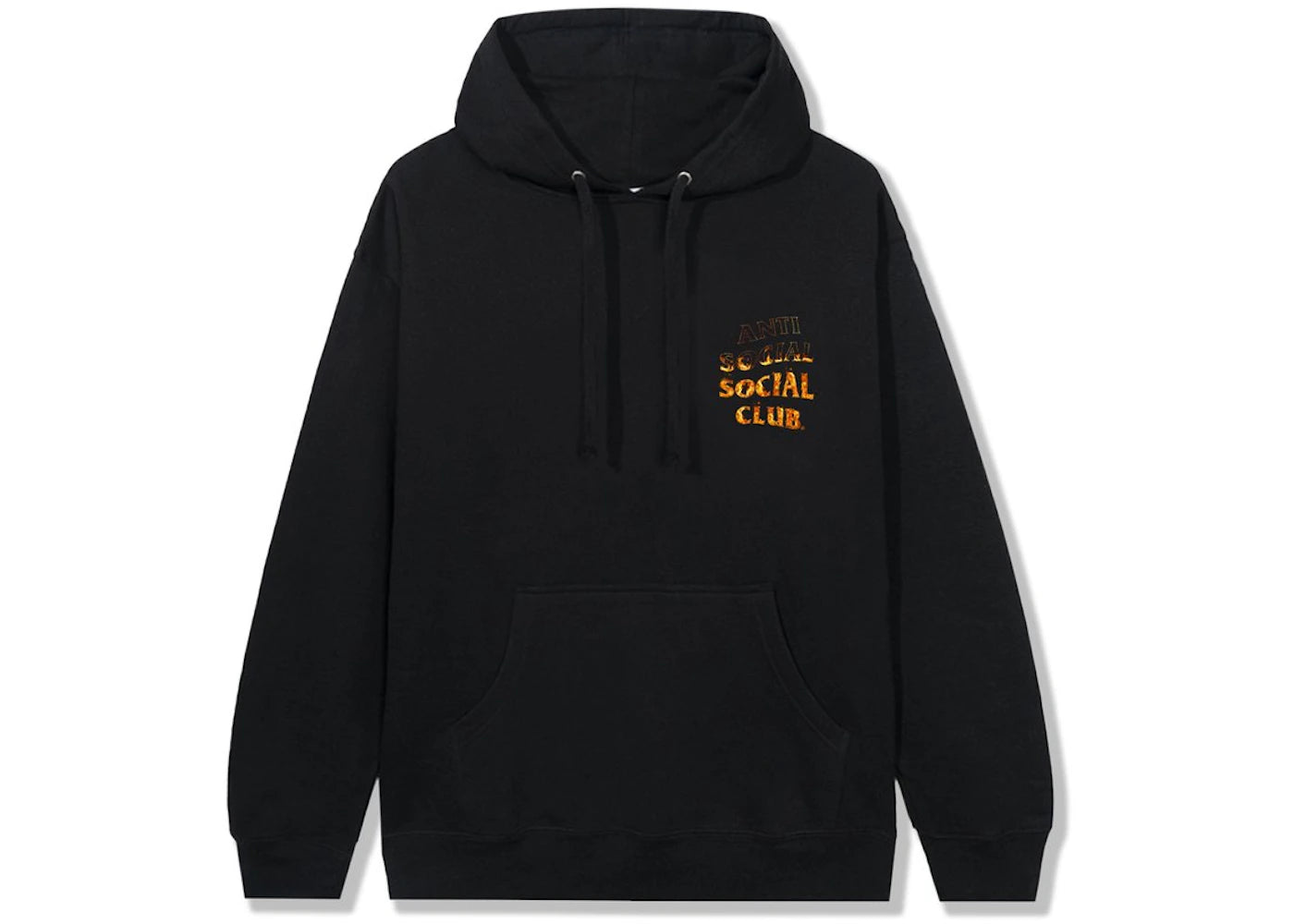 anti social social club a fire inside flame hoodie black