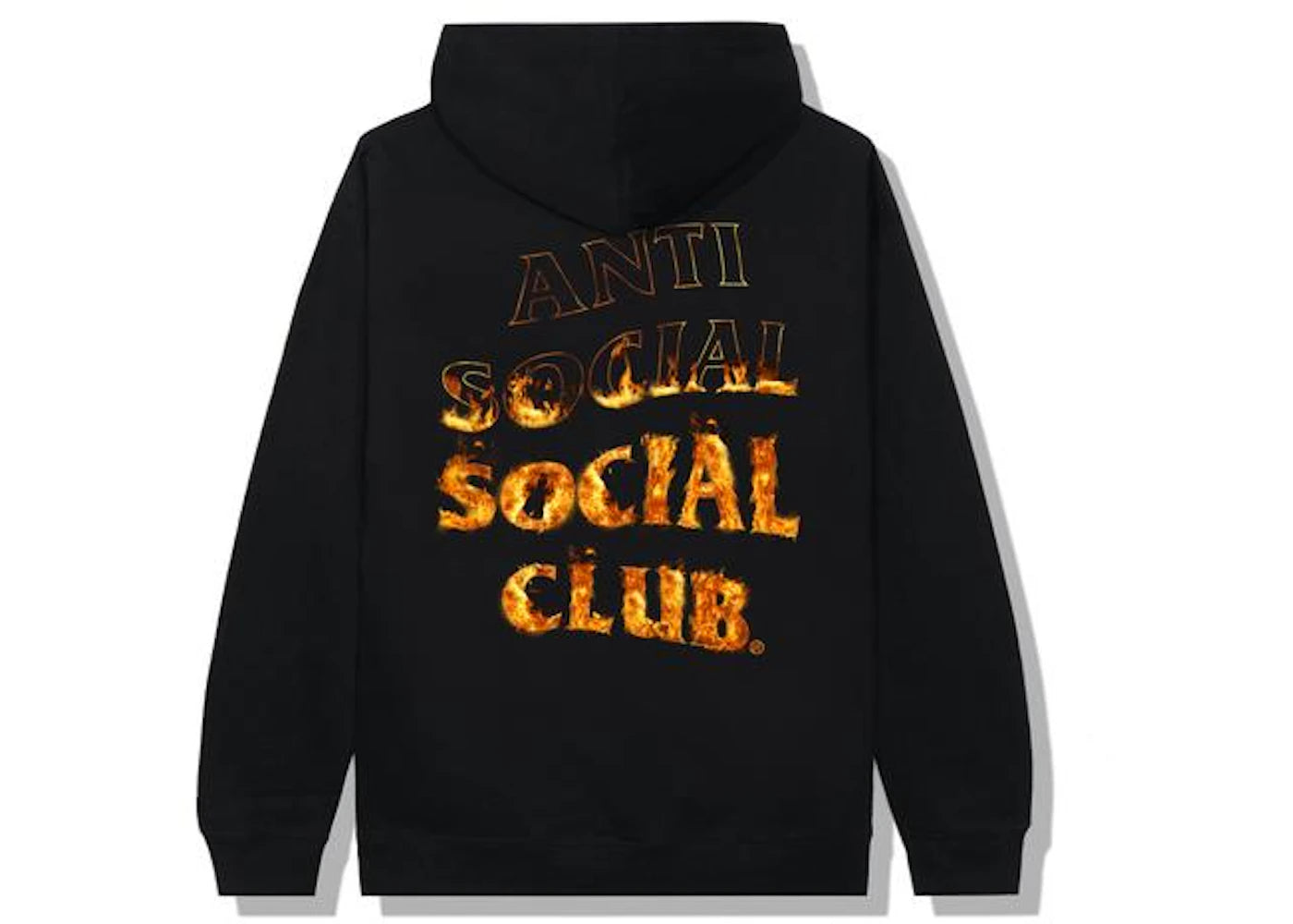 anti social social club a fire inside flame hoodie black