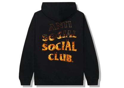 anti social social club a fire inside flame hoodie black
