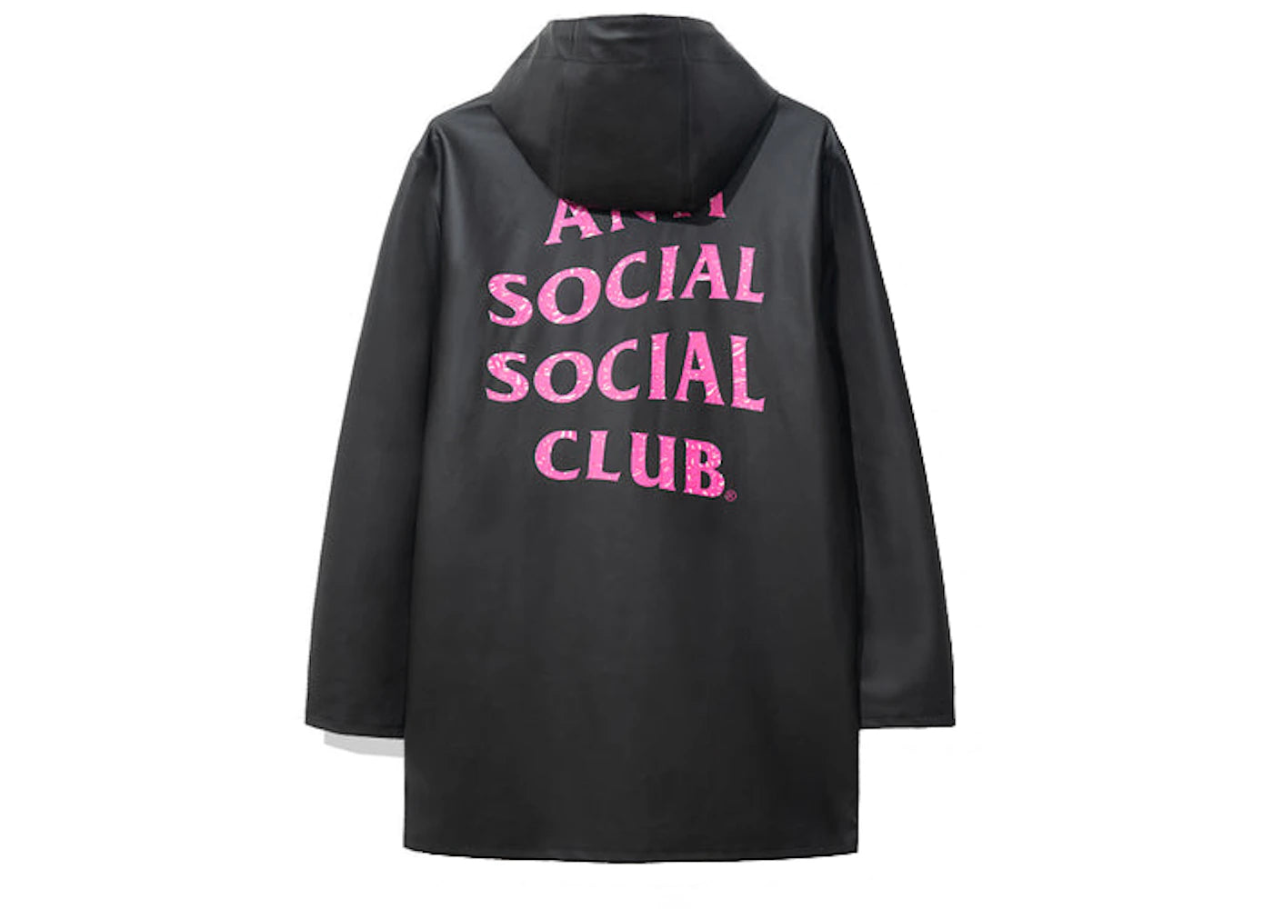 anti social social club assc x stutterheim raincoat black