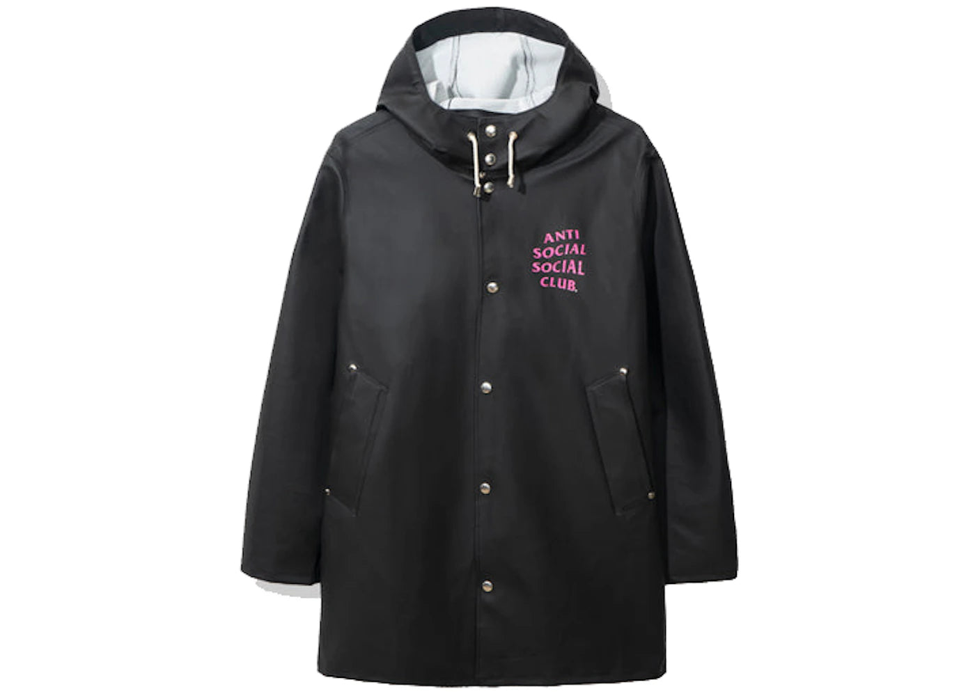 anti social social club assc x stutterheim raincoat black