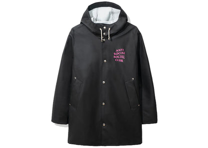 anti social social club assc x stutterheim raincoat black