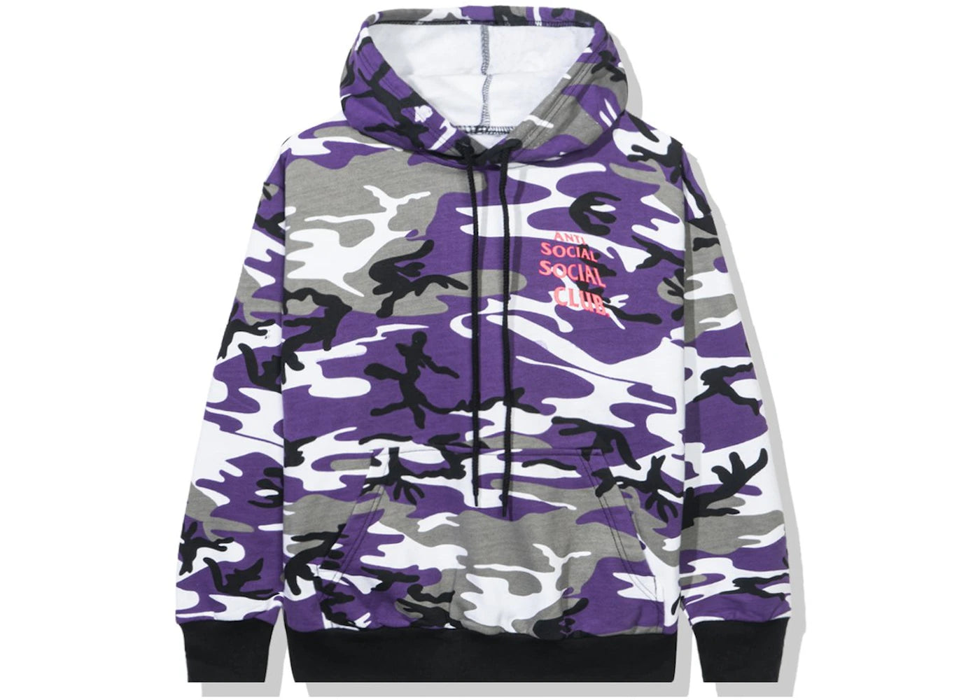 anti social social club true colors purple hoodie camo