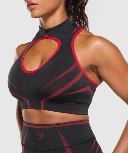 Women's Gymshark Apex Lift Seamless Crop Top Black
