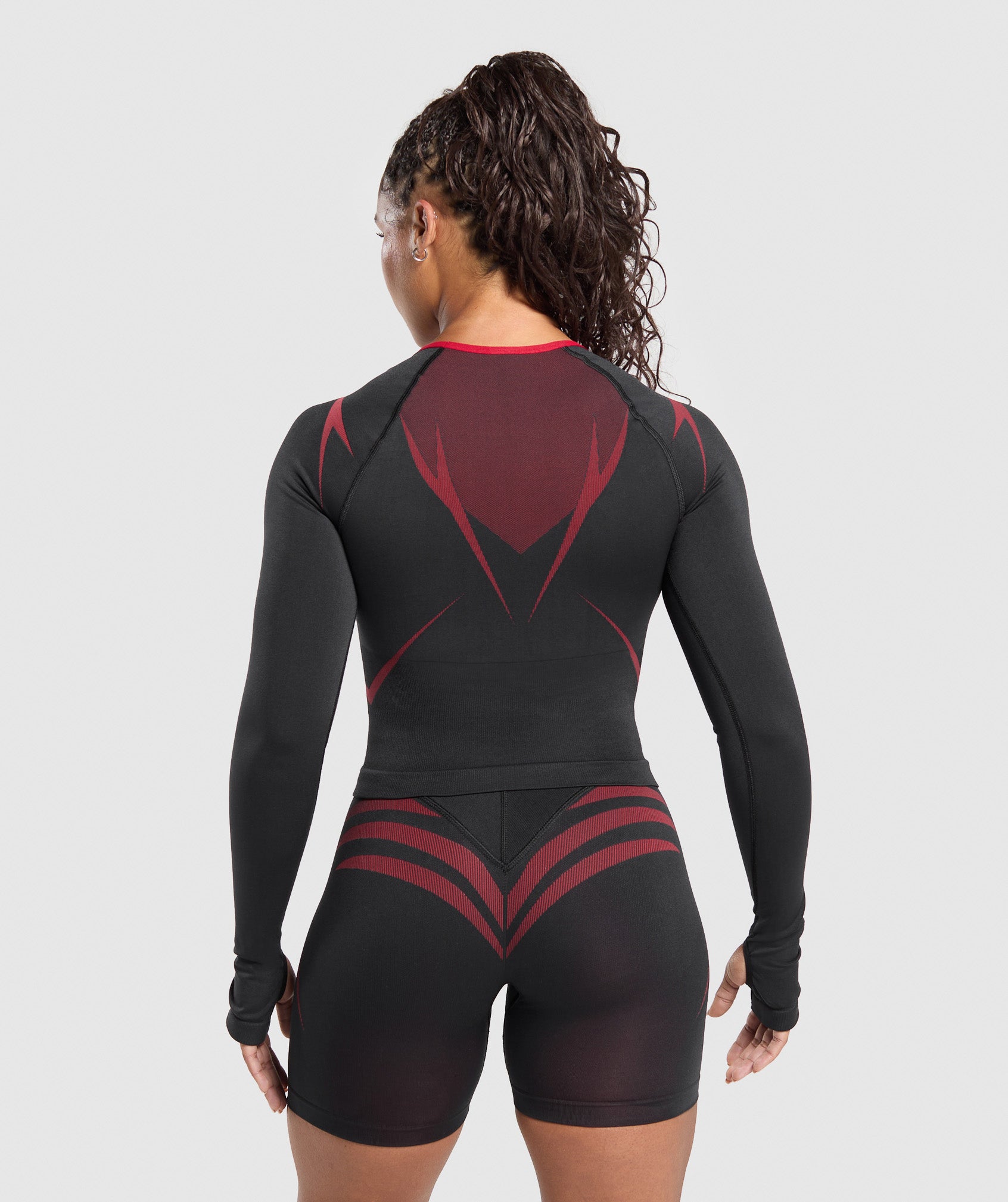 Women's Gymshark Apex Lift Seamless Long Sleeve Crop Top Black