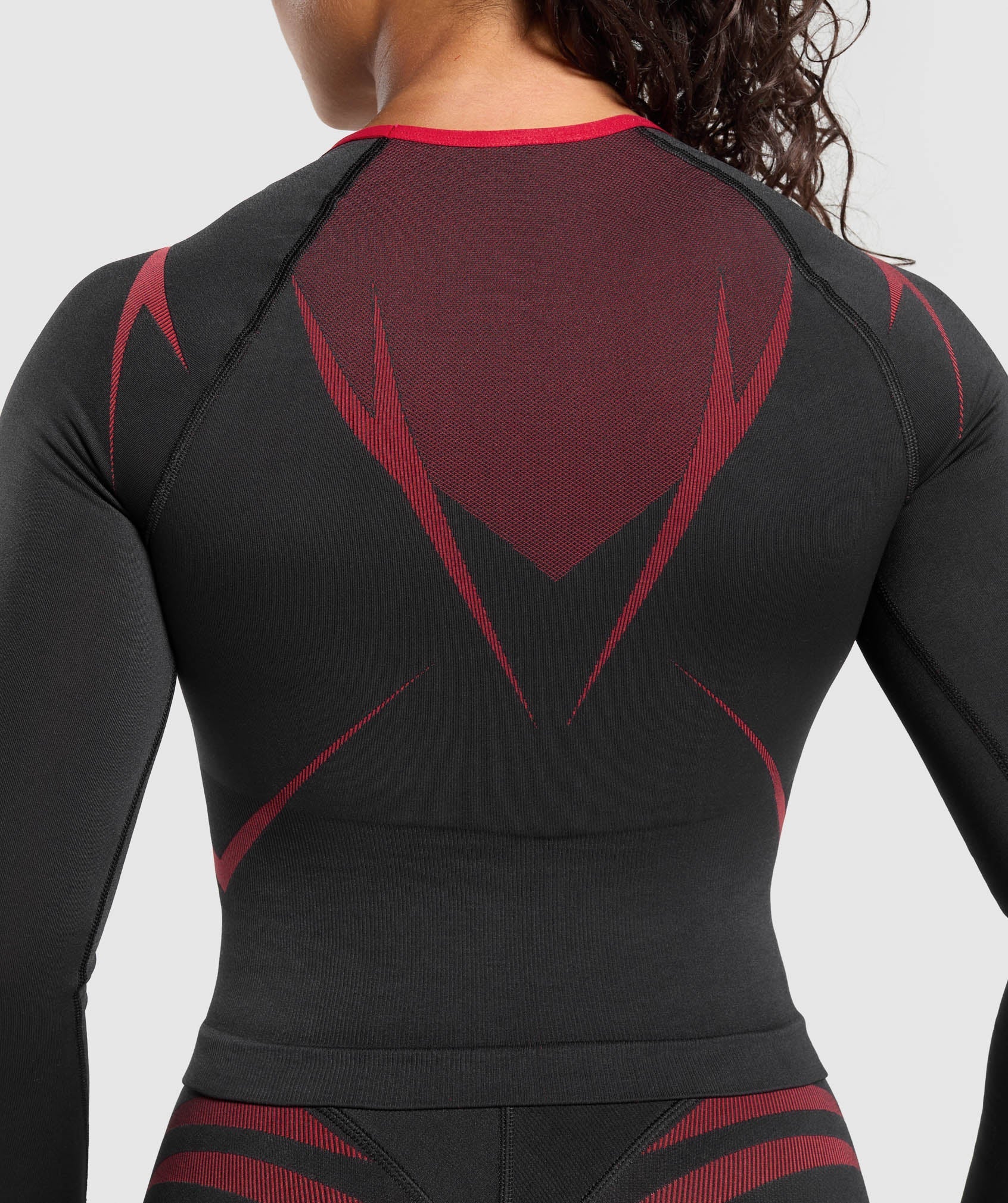 Women's Gymshark Apex Lift Seamless Long Sleeve Crop Top Black