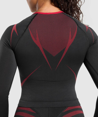 Women's Gymshark Apex Lift Seamless Long Sleeve Crop Top Black