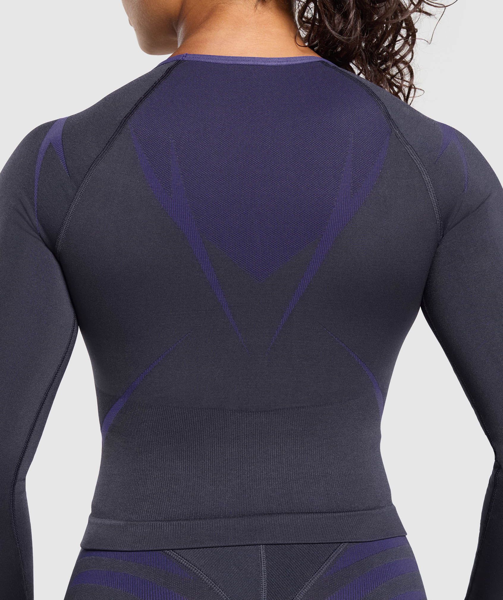 Women's Gymshark Apex Lift Seamless Long Sleeve Crop Top Heavy Blue
