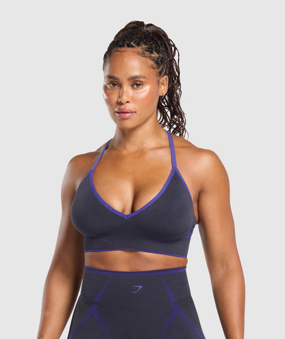 Women's Gymshark Apex Lift  Seamless Sports Bra Heavy Blue