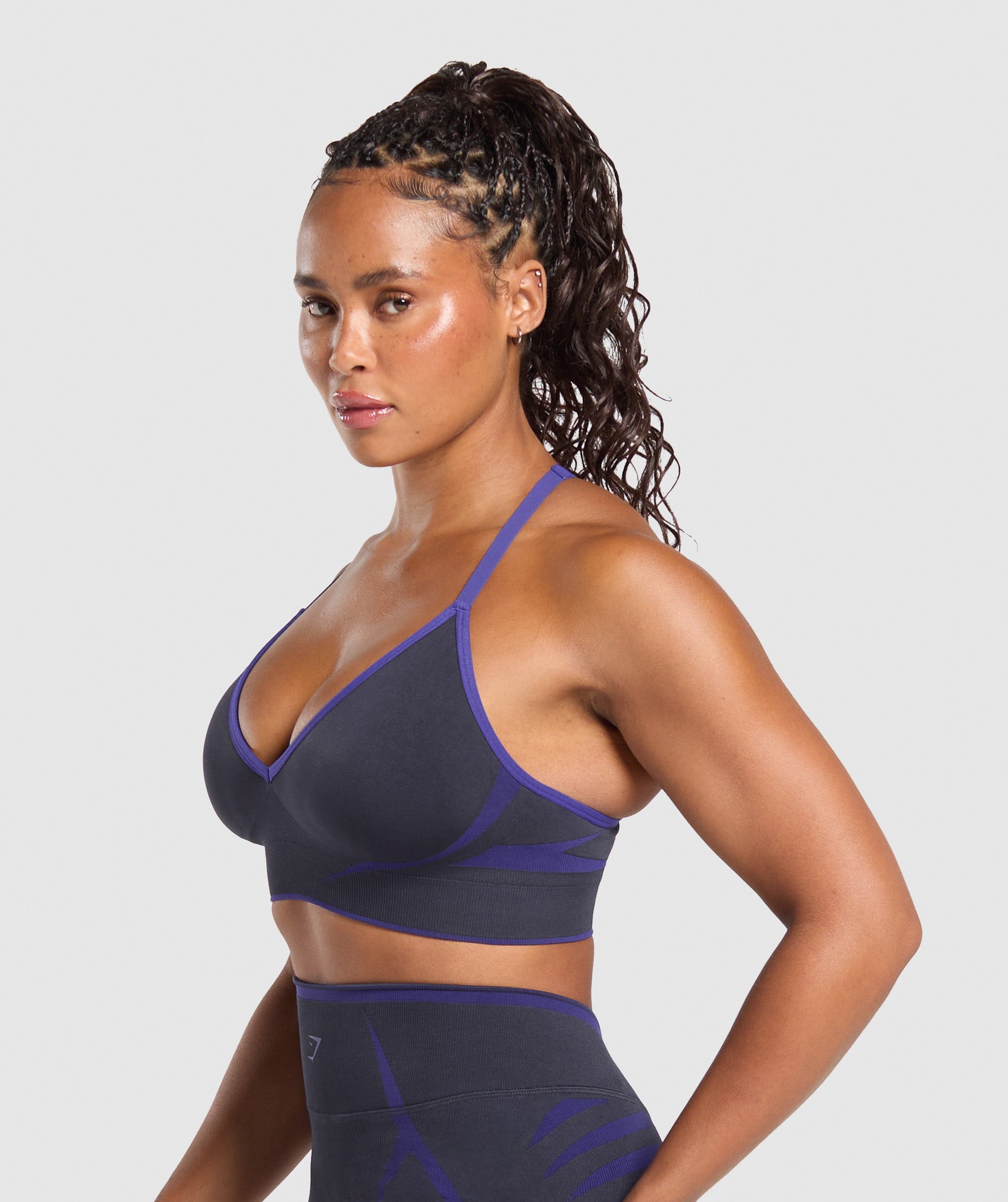 Women's Gymshark Apex Lift  Seamless Sports Bra Heavy Blue
