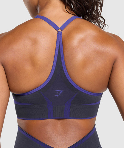 Women's Gymshark Apex Lift  Seamless Sports Bra Heavy Blue