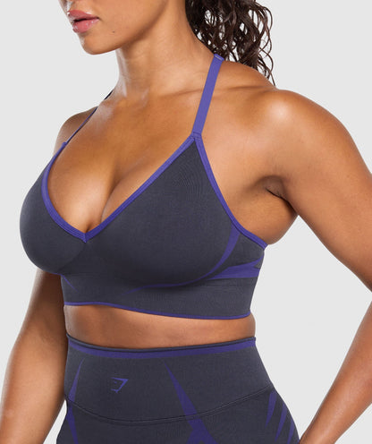 Women's Gymshark Apex Lift  Seamless Sports Bra Heavy Blue