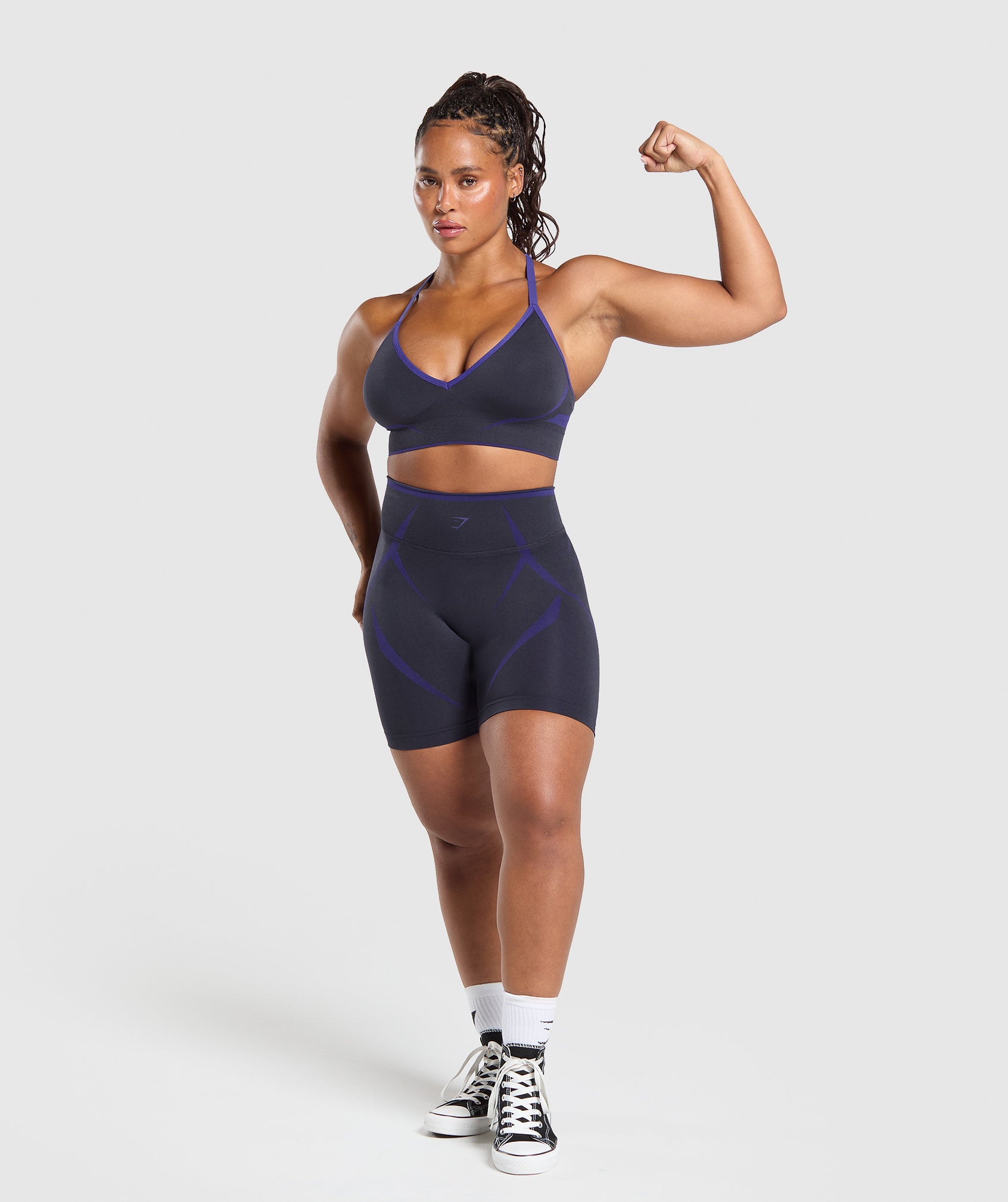 Women's Gymshark Apex Lift  Seamless Sports Bra Heavy Blue