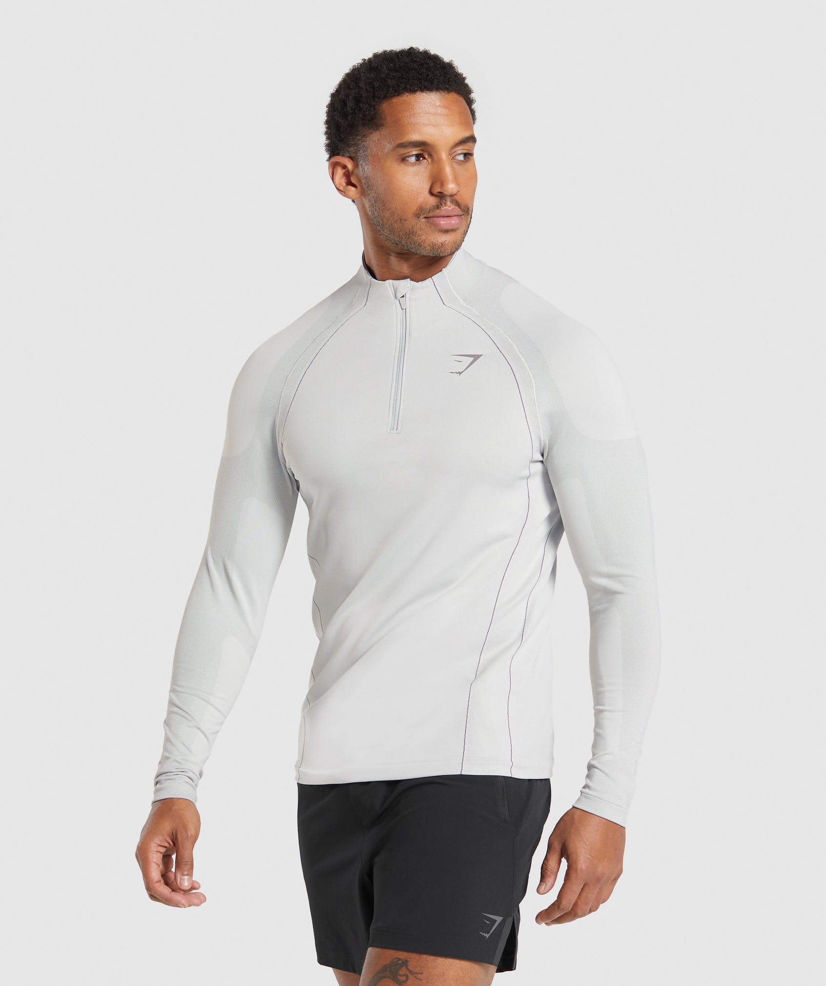 Gymshark Apex Seamless 1/4 Zip Light Grey