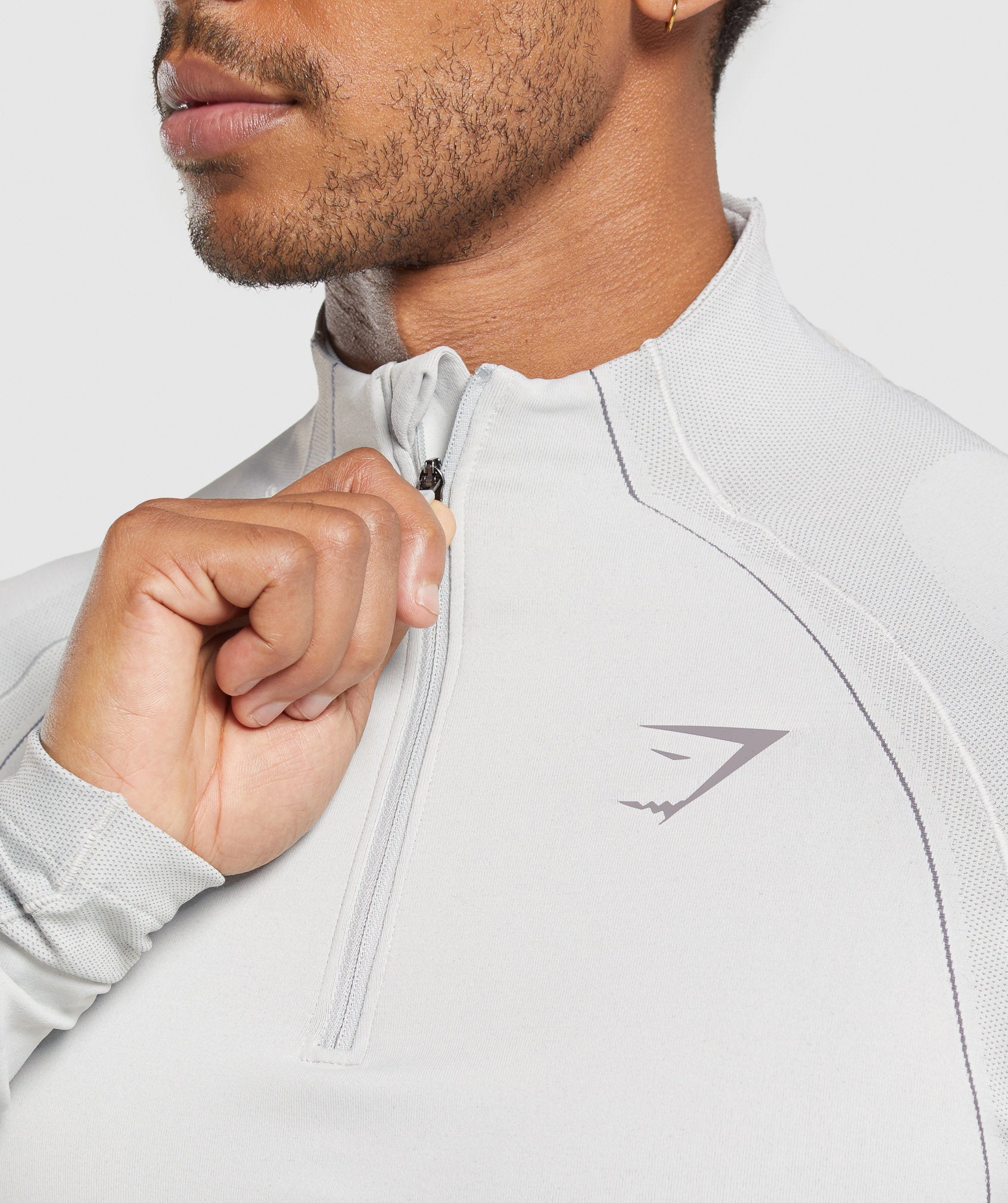 Gymshark Apex Seamless 1/4 Zip Light Grey