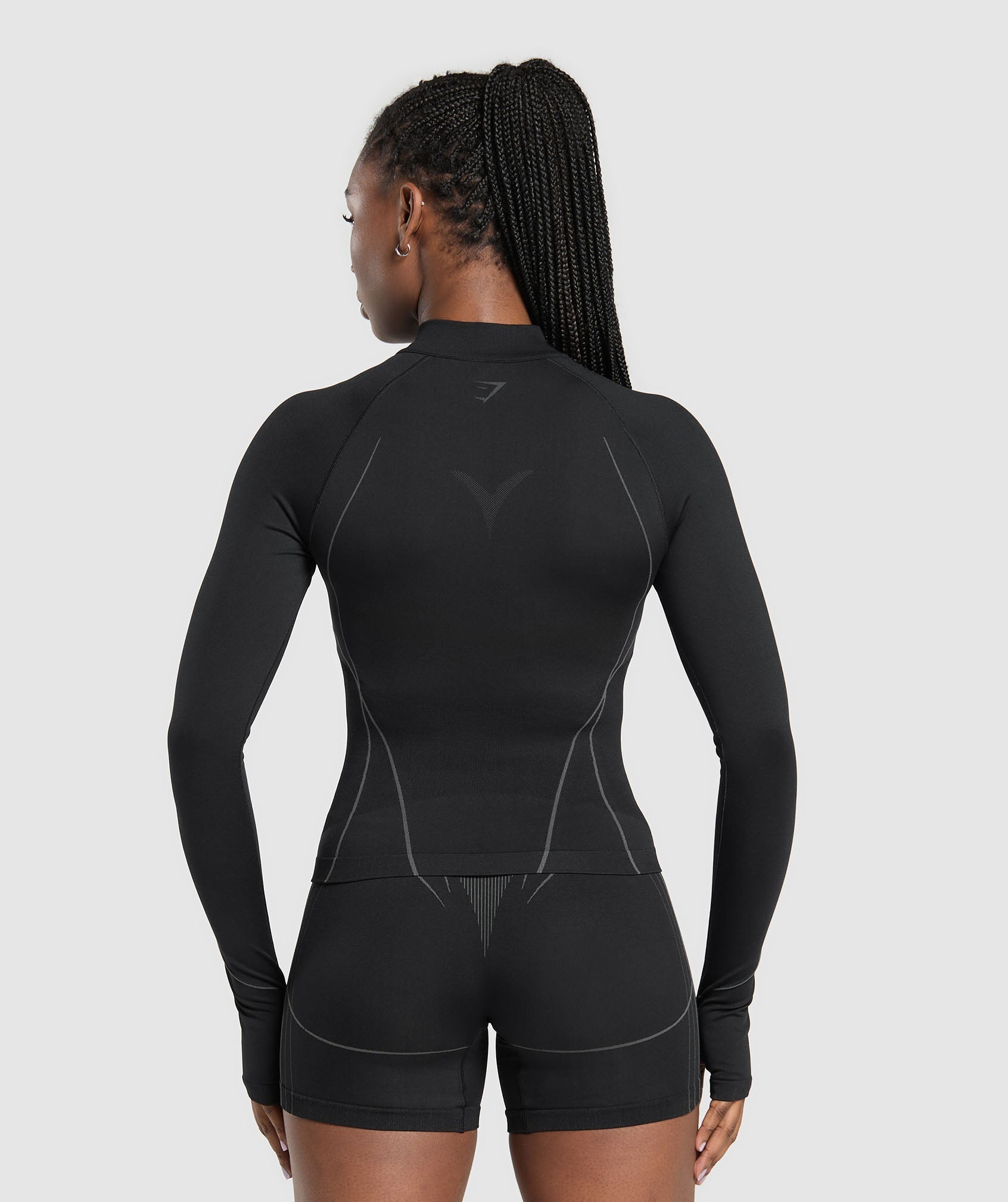 Women's Gymshark Apex Seamless 1/4 Zip Pullover Black