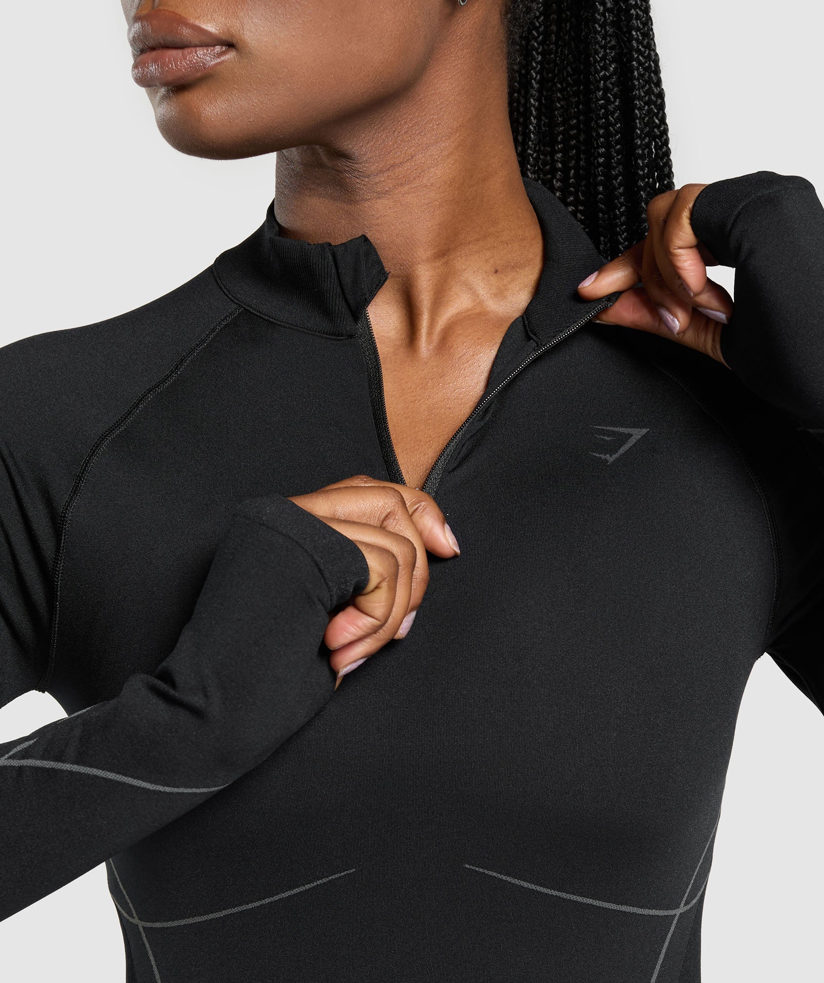 Women's Gymshark Apex Seamless 1/4 Zip Pullover Black