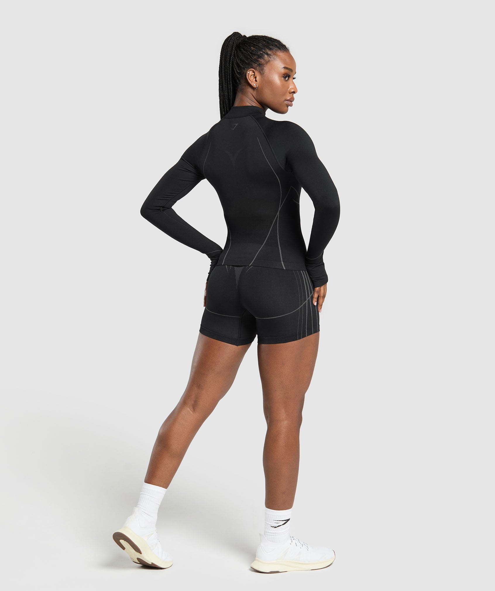 Women's Gymshark Apex Seamless 1/4 Zip Pullover Black