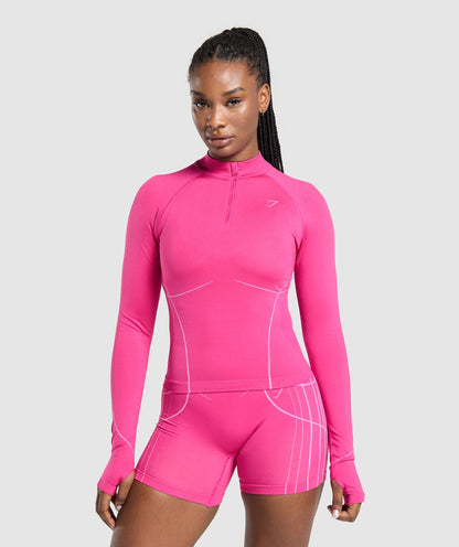 Women's Gymshark Apex Seamless 1/4 Zip Pullover Valley Pink