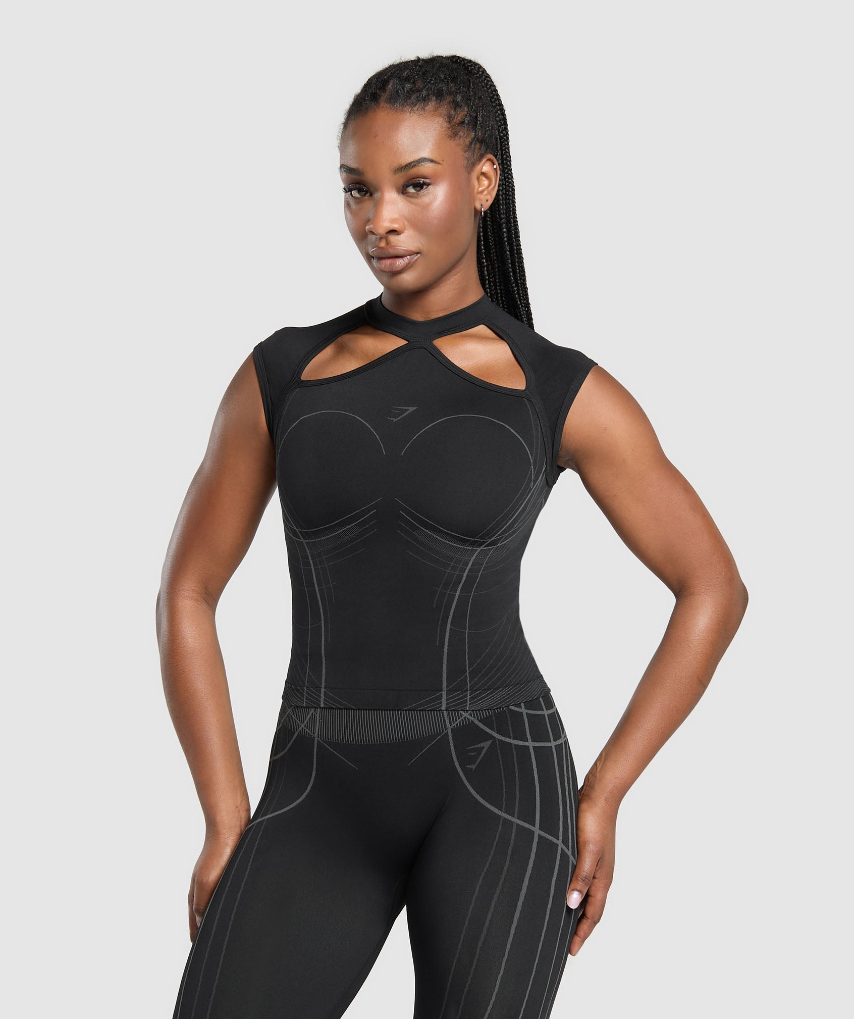Women's Gymshark Apex Seamless Midi T-Shirt Black