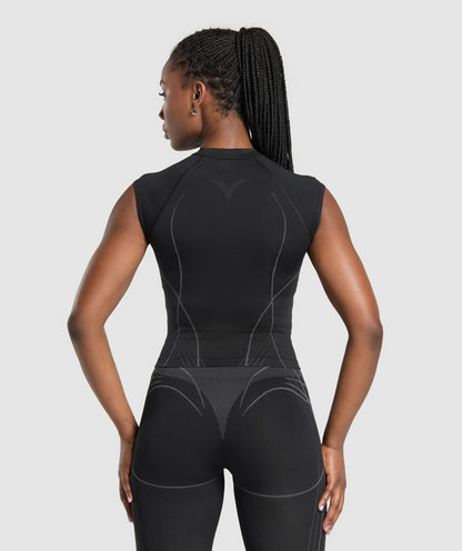 Women's Gymshark Apex Seamless Midi T-Shirt Black