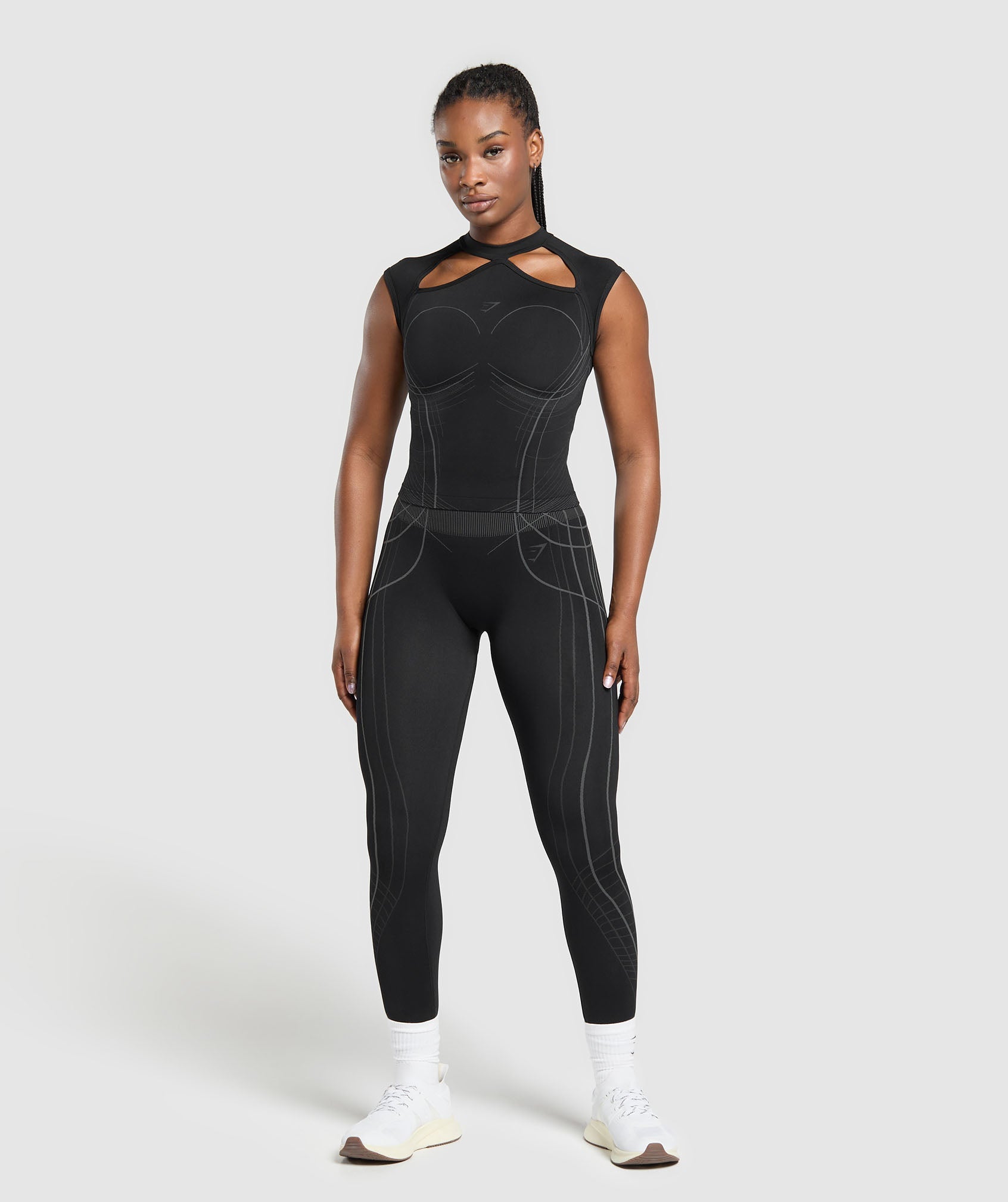 Women's Gymshark Apex Seamless Midi T-Shirt Black