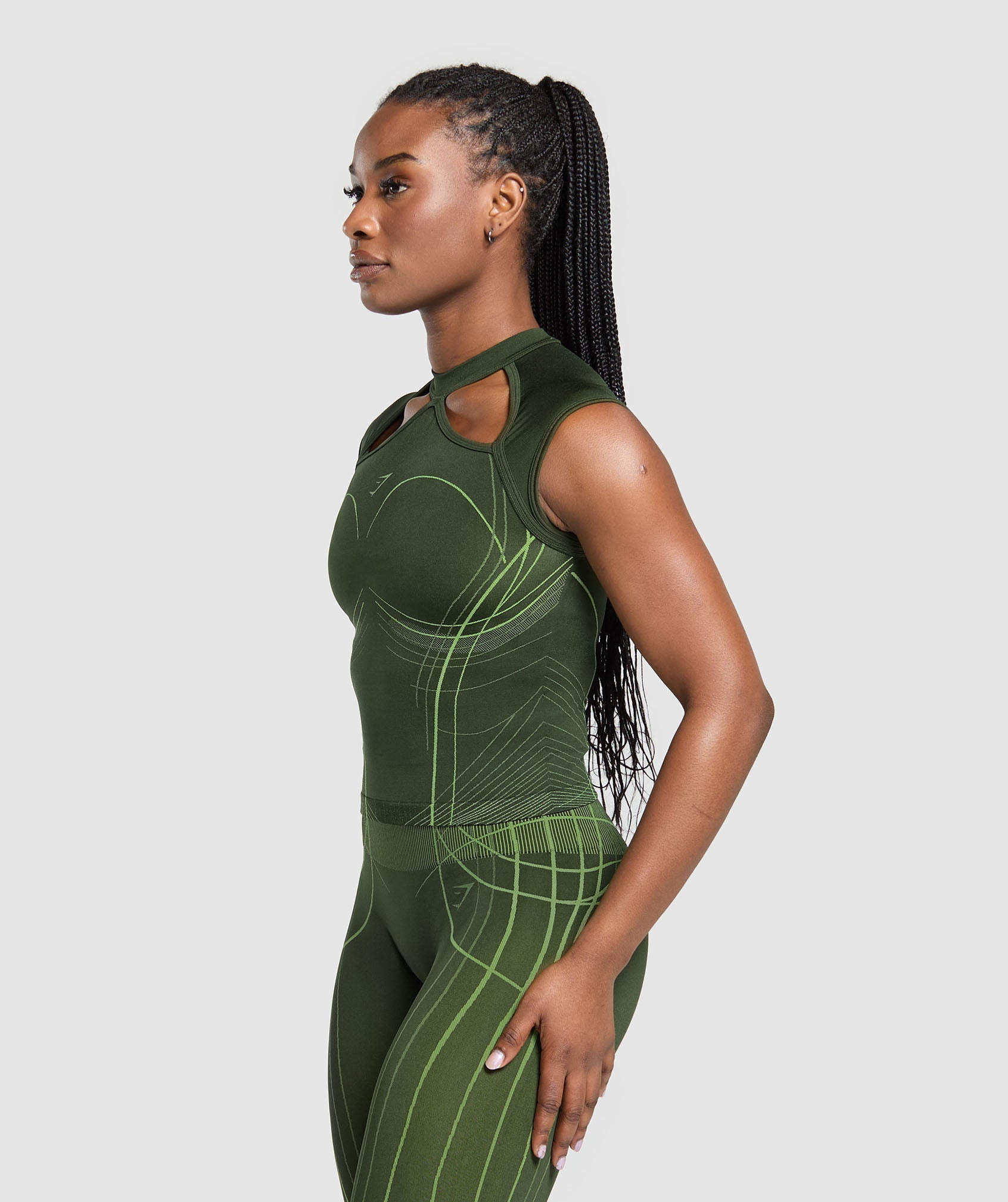 Women's Gymshark Apex Seamless Midi T-Shirt Trail Green