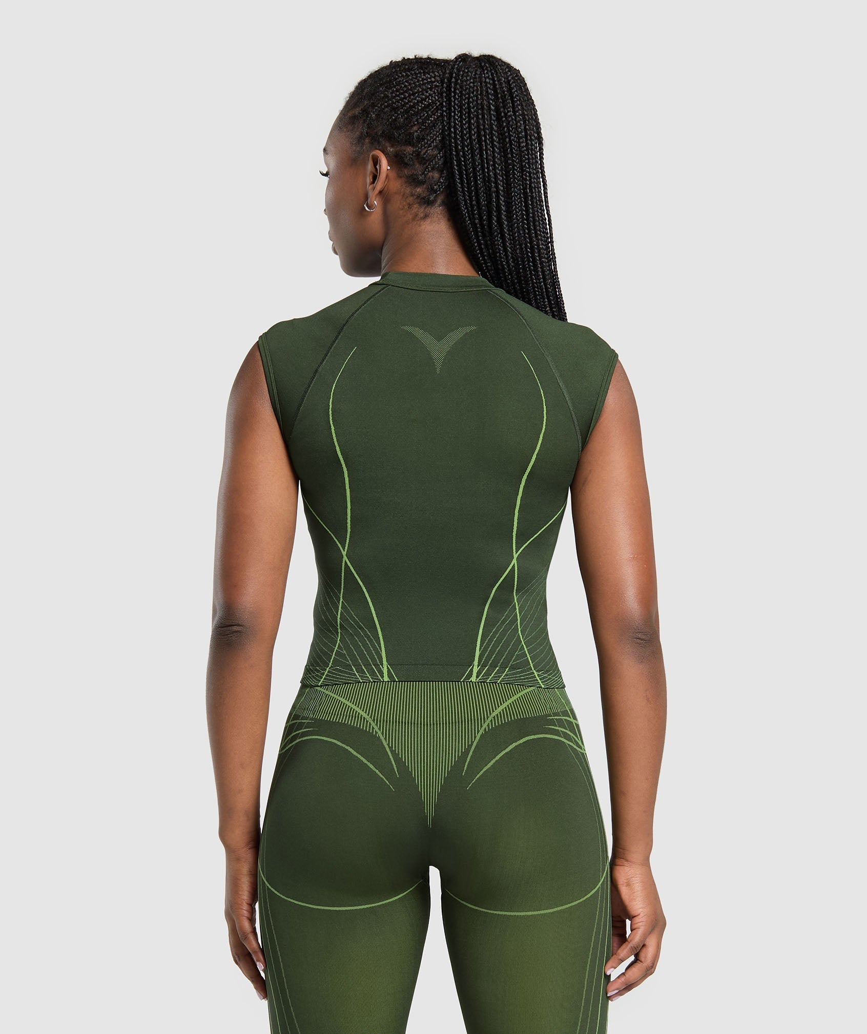 Women's Gymshark Apex Seamless Midi T-Shirt Trail Green