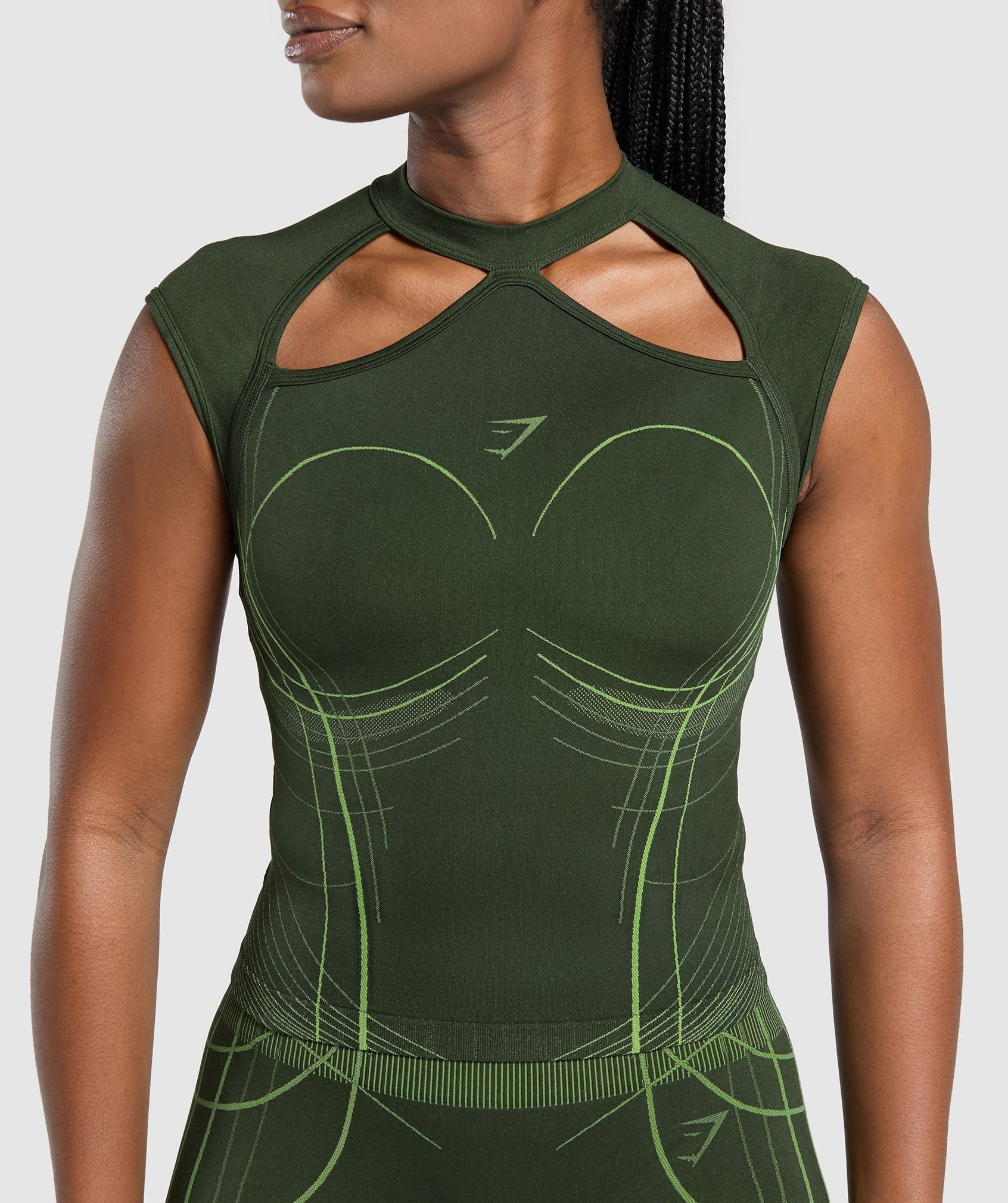 Women's Gymshark Apex Seamless Midi T-Shirt Trail Green