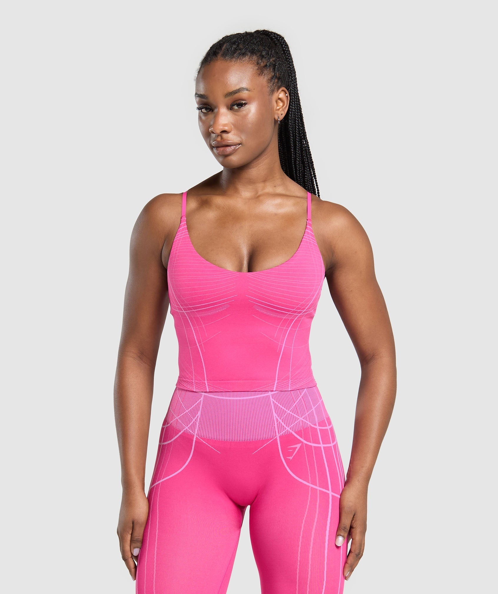 Women's Gymshark Apex Seamless Midi Tank With Shelf Valley Pink