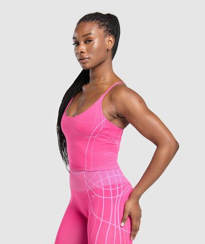 Women's Gymshark Apex Seamless Midi Tank With Shelf Valley Pink