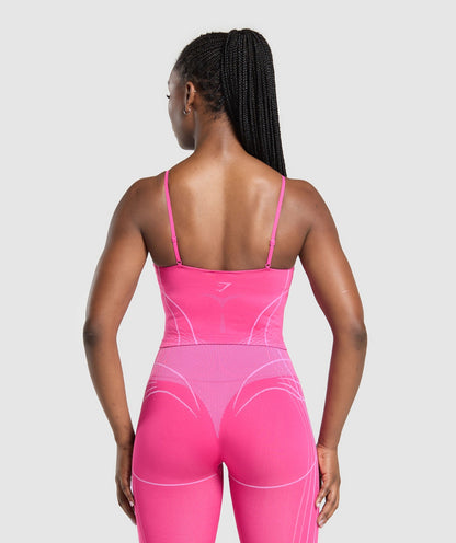 Women's Gymshark Apex Seamless Midi Tank With Shelf Valley Pink