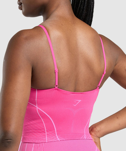 Women's Gymshark Apex Seamless Midi Tank With Shelf Valley Pink