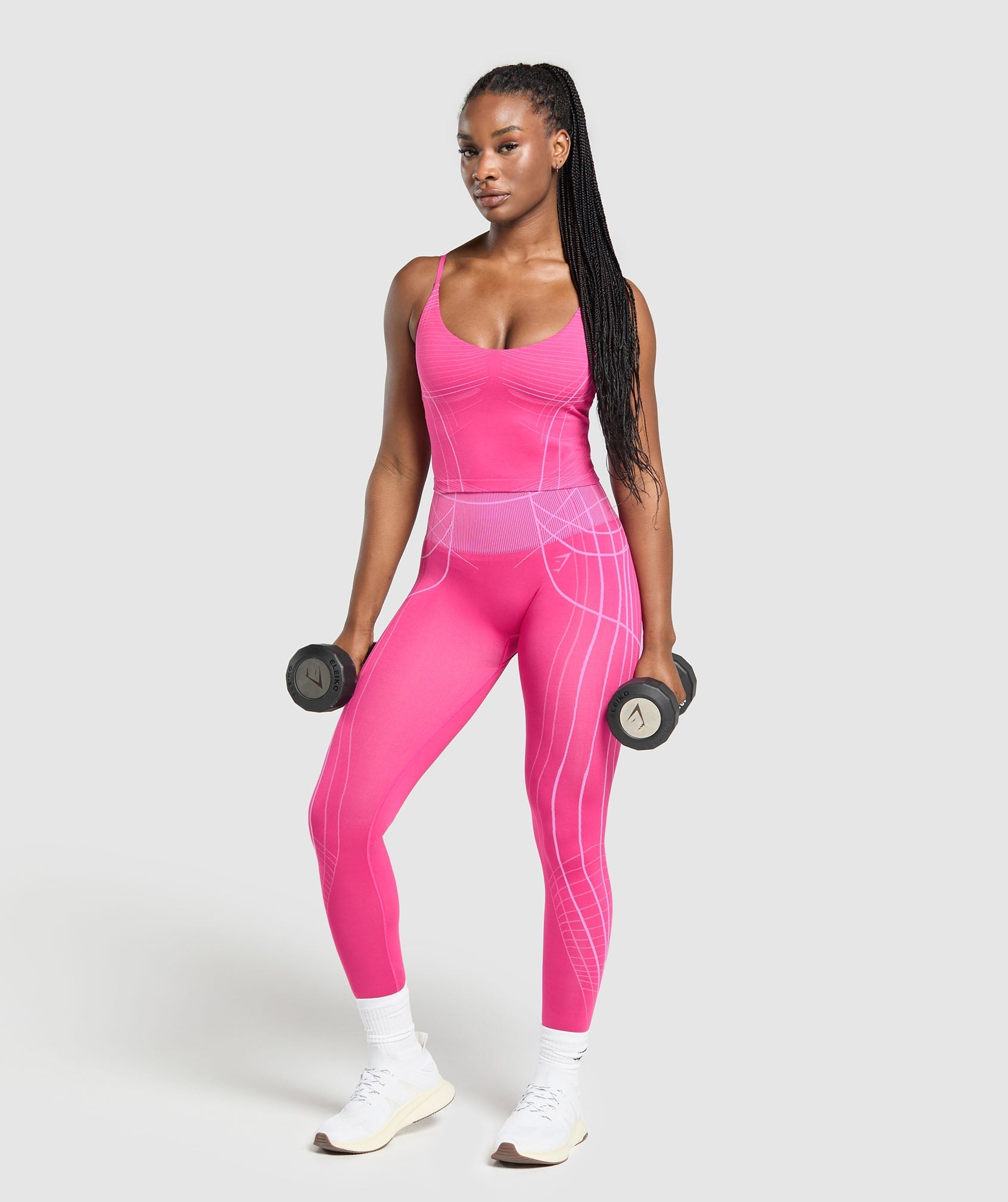 Women's Gymshark Apex Seamless Midi Tank With Shelf Valley Pink