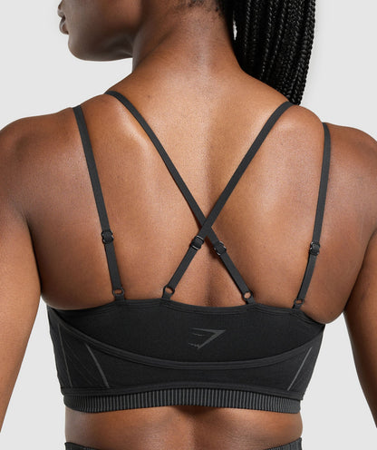 Women's Gymshark Apex Seamless Strappy Sports Bra Black