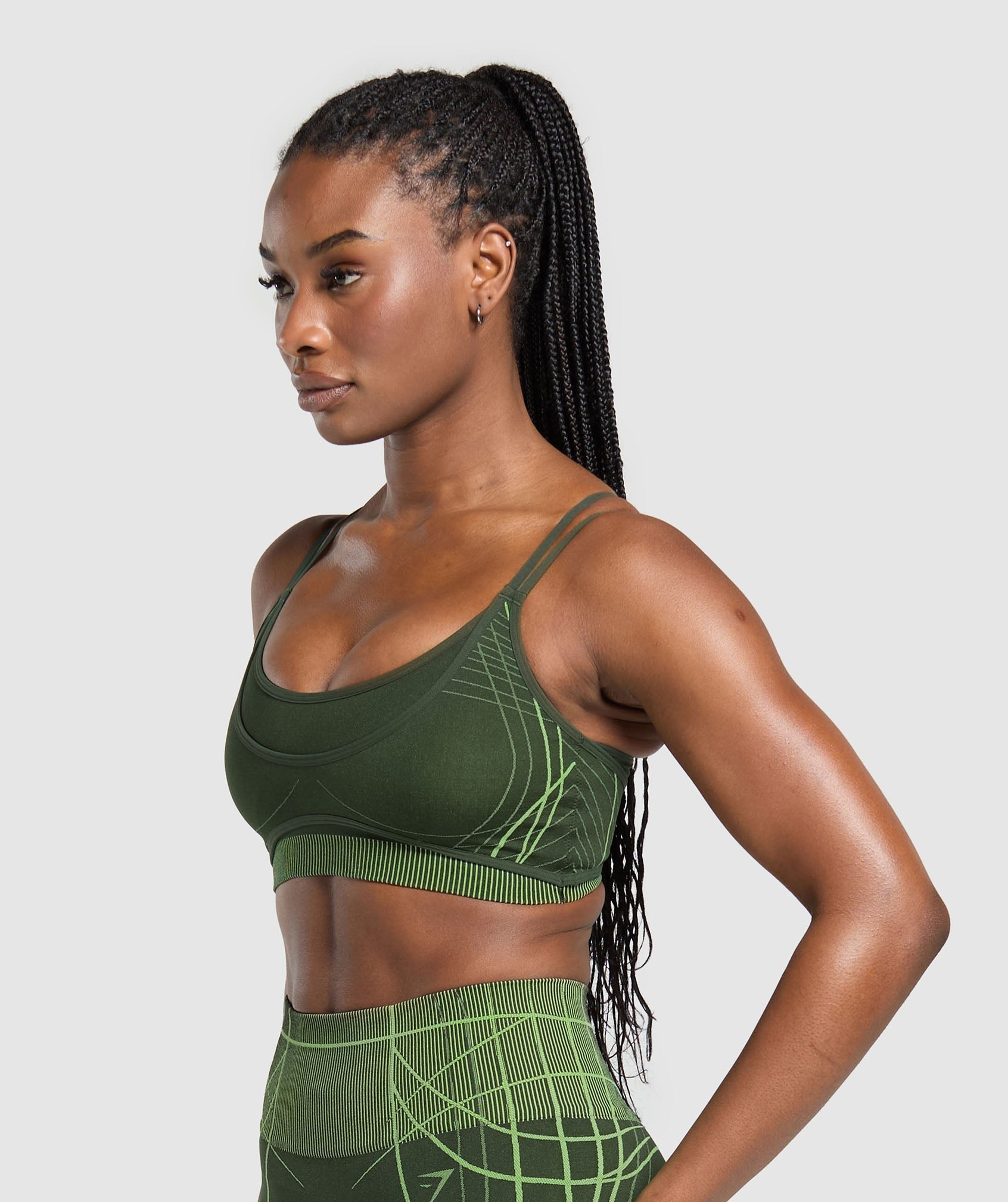 Women's Gymshark Apex Seamless Strappy Sports Bra Trail Green
