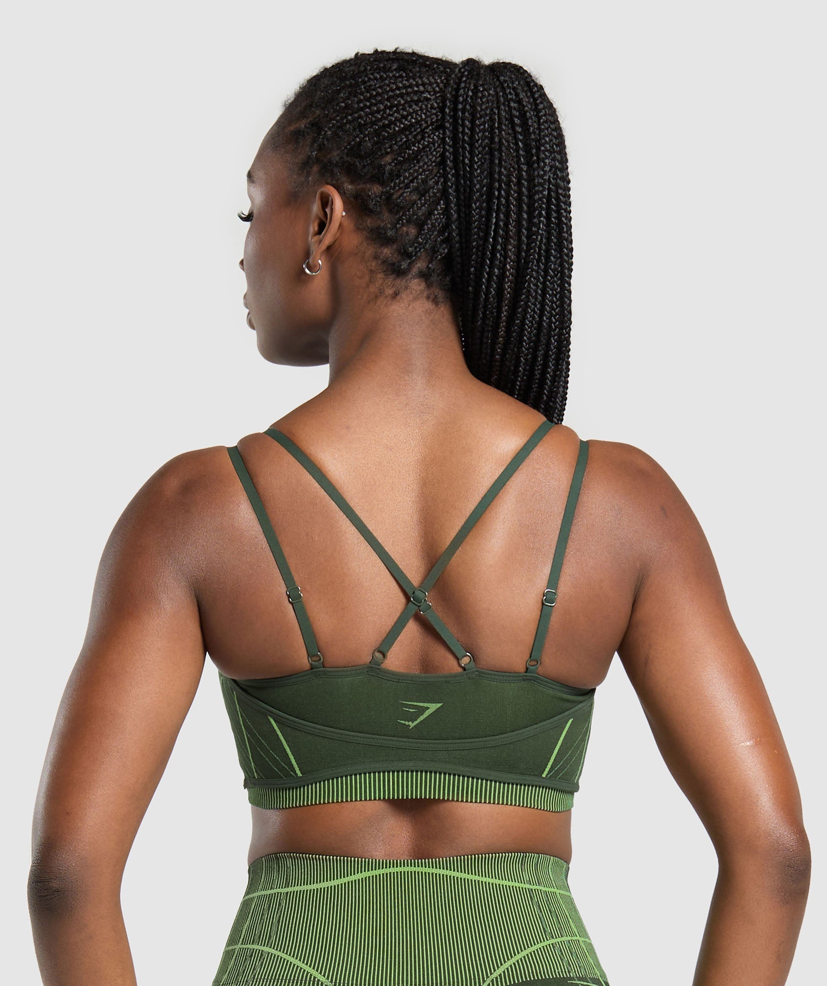 Women's Gymshark Apex Seamless Strappy Sports Bra Trail Green