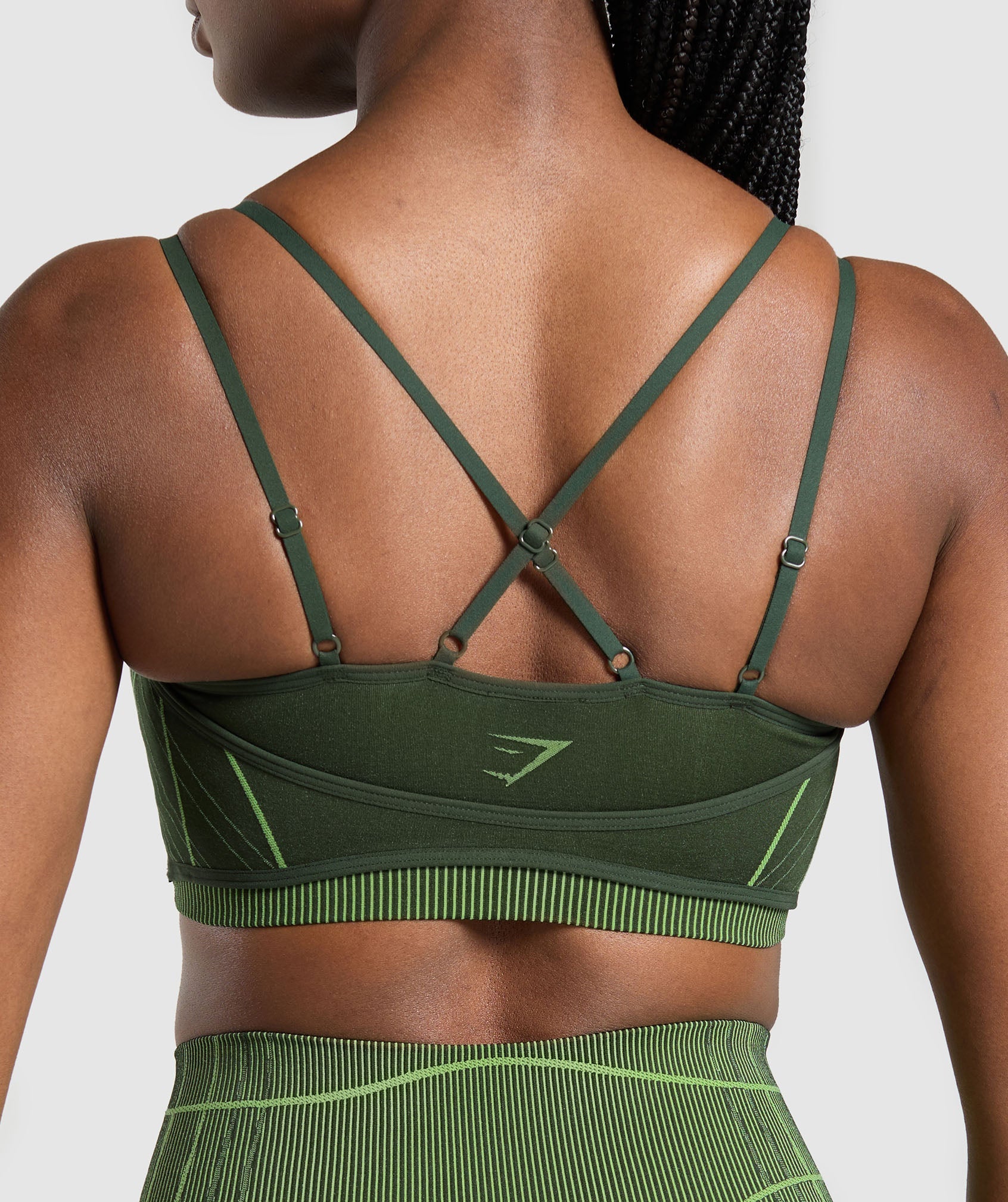 Women's Gymshark Apex Seamless Strappy Sports Bra Trail Green