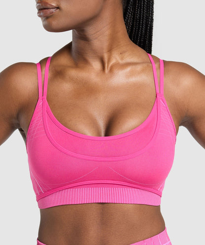 Women's Gymshark Apex Seamless Strappy Sports Bra Valley Pink