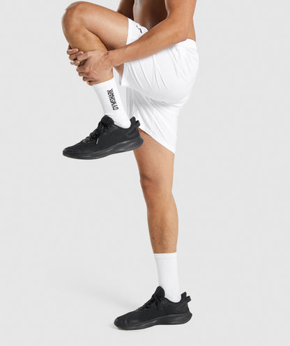Gymshark Arrival 7" Shorts White