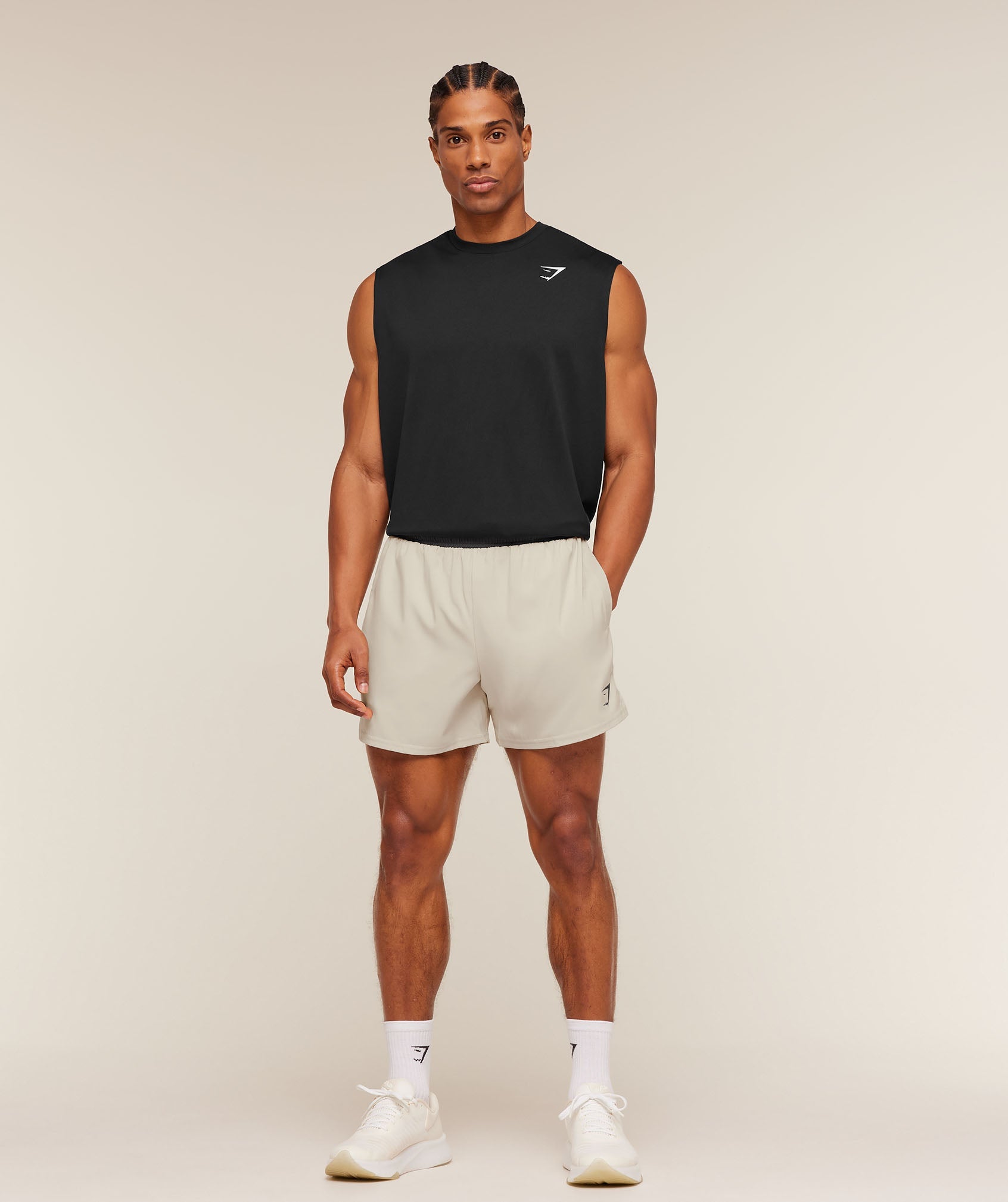 Gymshark Arrival Contrast Shorts Pebble Grey