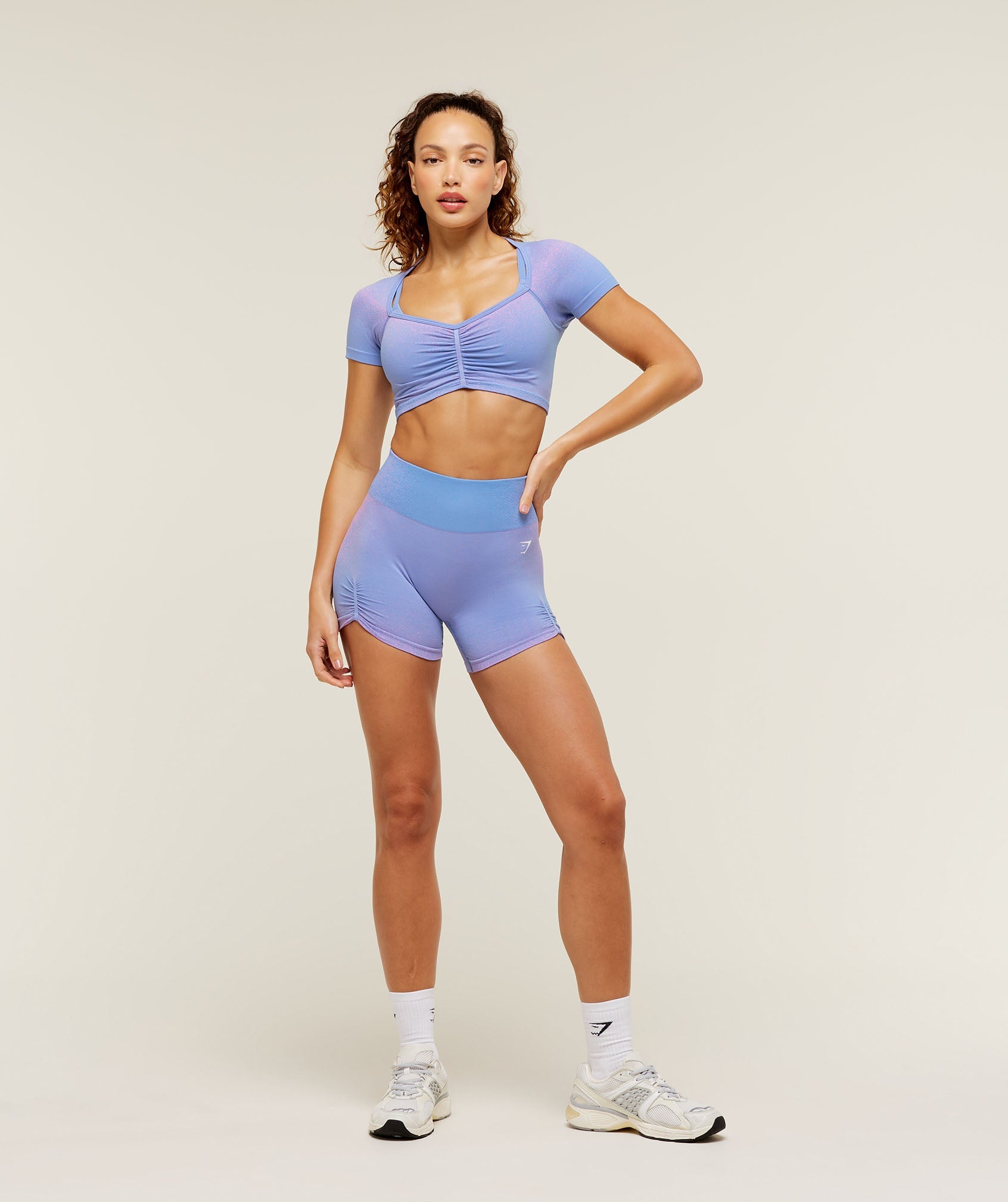 Women's Gymshark Blush Seamless Short Sleeve Top Steady Purple
