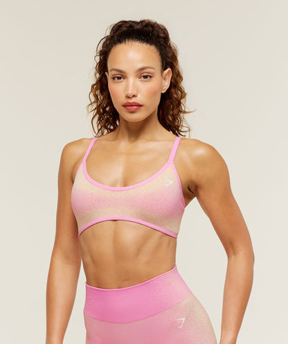 Women's Gymshark Blush Seamless Light Support Sports Bra Focus Pink