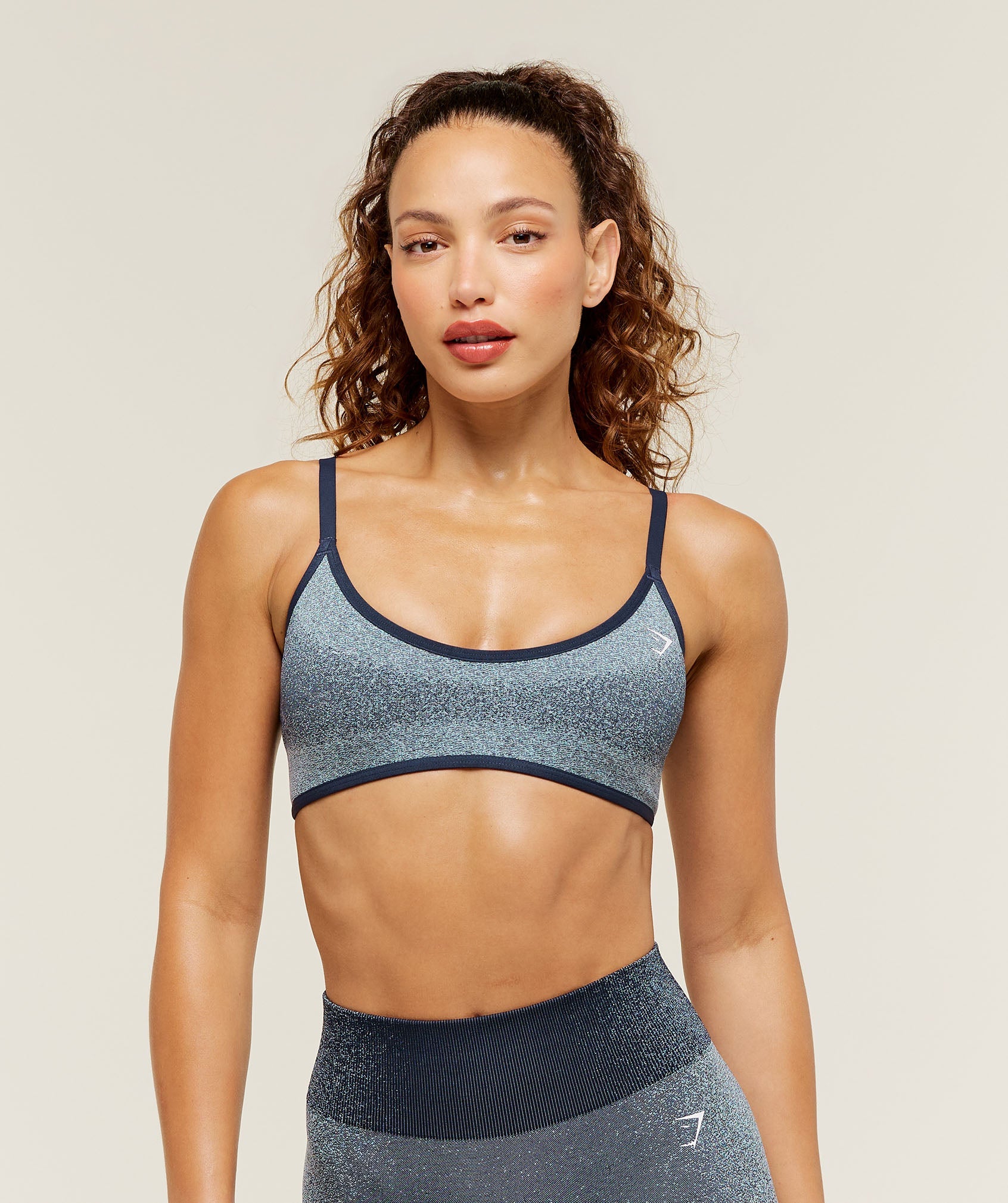 Women's Gymshark Blush Seamless Light Support Sports Bra Heavy Blue